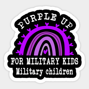 Purple Up For Military Kids Military Child Month Rainbow Sticker